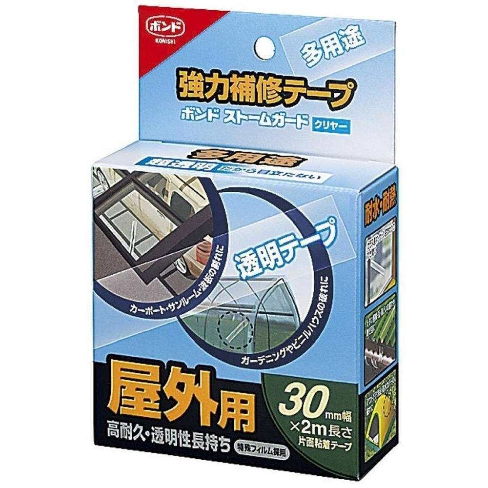 【新着商品】コニシ 強力補修テープ ボンド ストームガード クリヤー 30mm #04930 【まとめ買い5巻セット】