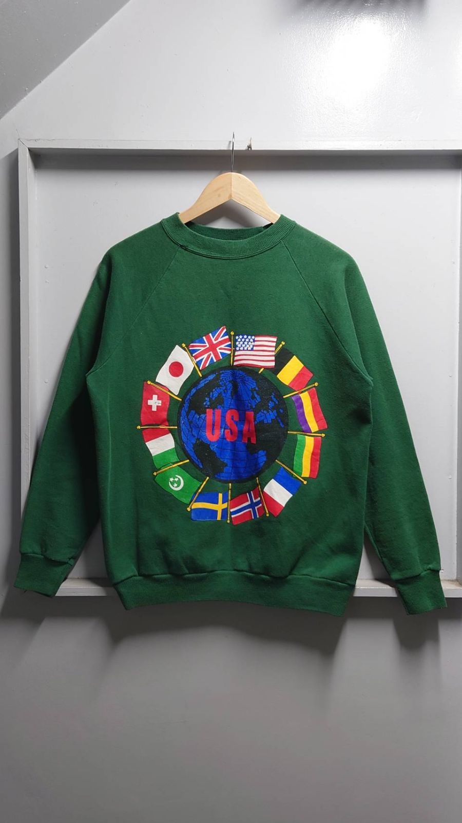 90’s Hanes “Country Flags” ラグラン スウェット M