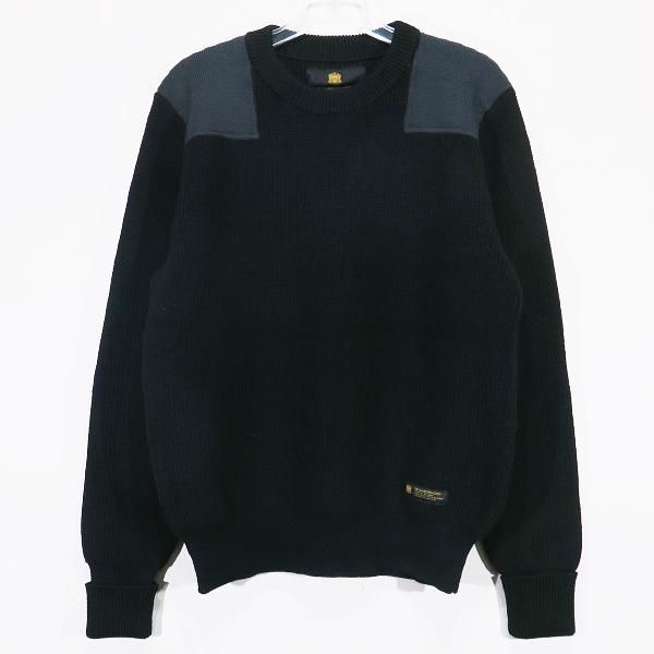 NEIGHBORHOOD ネイバーフッド 16AW COMMANDER/W-CREW.LS 162FUNH-KNM02 コマンダー ウール クルーネック ロングスリーブ ニット ブラック トップス セーター サイズL