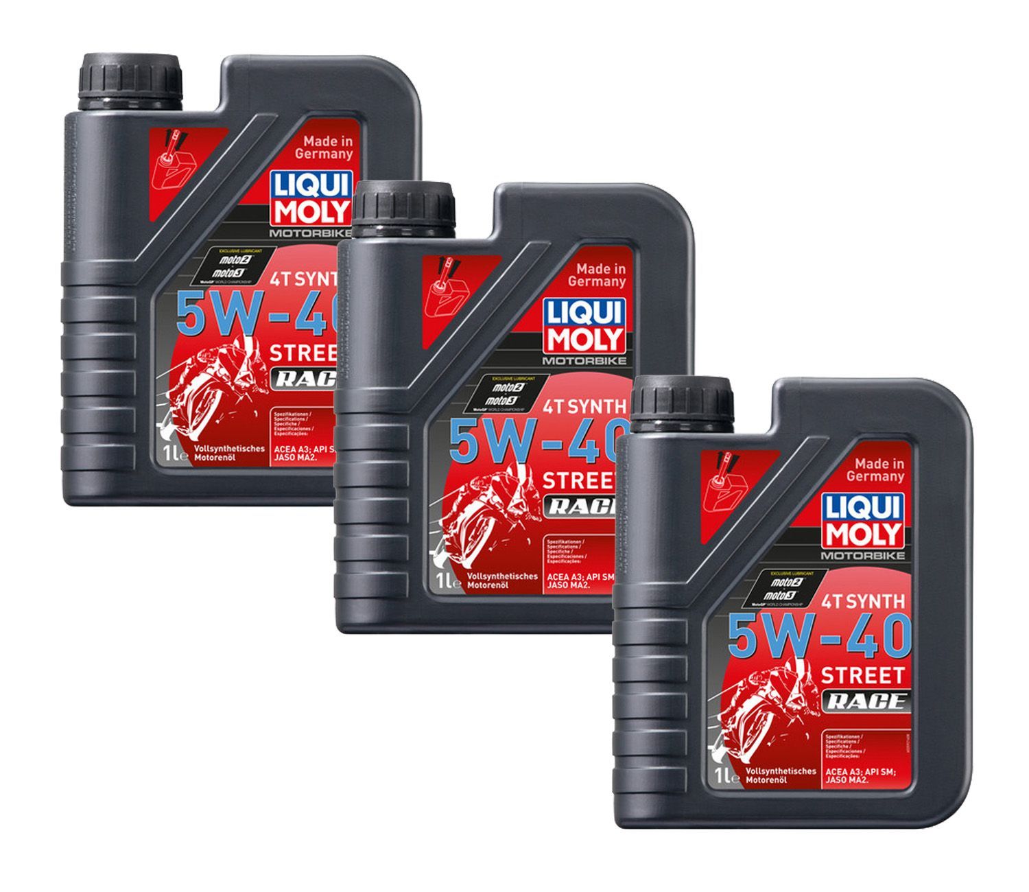 【3本セット】リキモリ　バイク 4T シンセ 5W-40（1L）ストリートレース