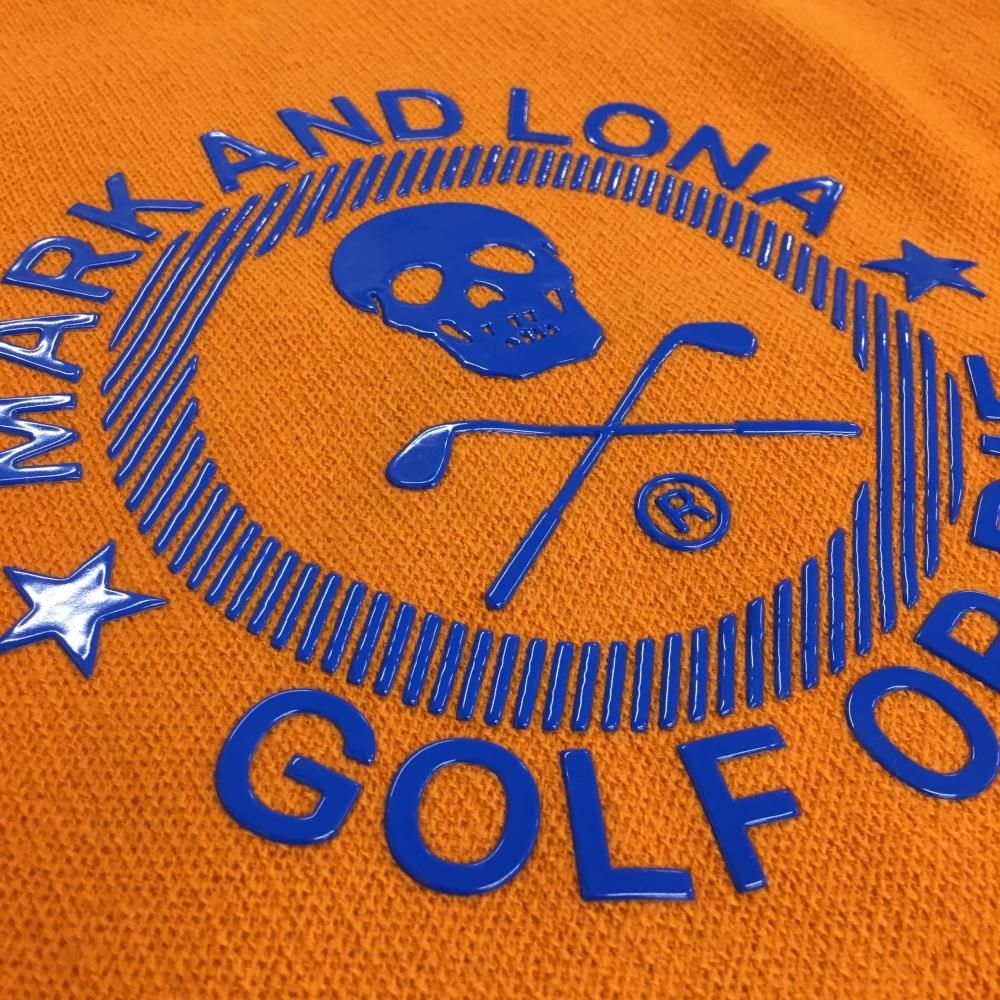 超美品】マークアンドロナ セーター オレンジ×ブルー センター