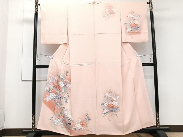 平和屋着物□訪問着 友禅 枝花文 金彩 正絹 逸品 CAAS5652oy 平和屋