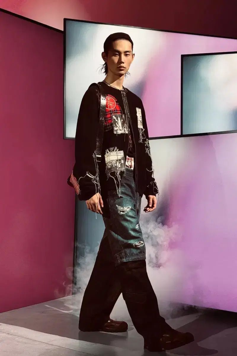 ZARA×ANDERSONBELL パッチジャガードカーディガン M zara Anderson bell パッチカーディガンM