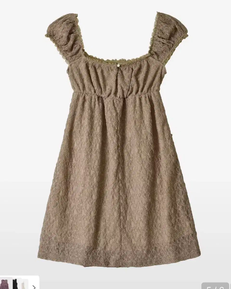 ヘティ ピュア レース ワンピース モカ