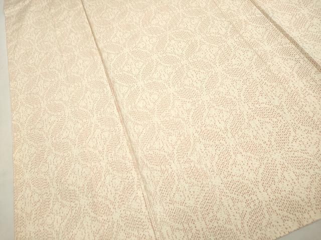 平和屋着物▽上質な紬 単衣 七宝花文 正絹 逸品 CAAV3880dy