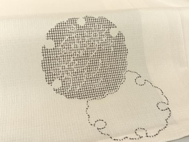 平和屋着物▽上質な小紋 単衣 雪輪花文 ロング丈 さんび