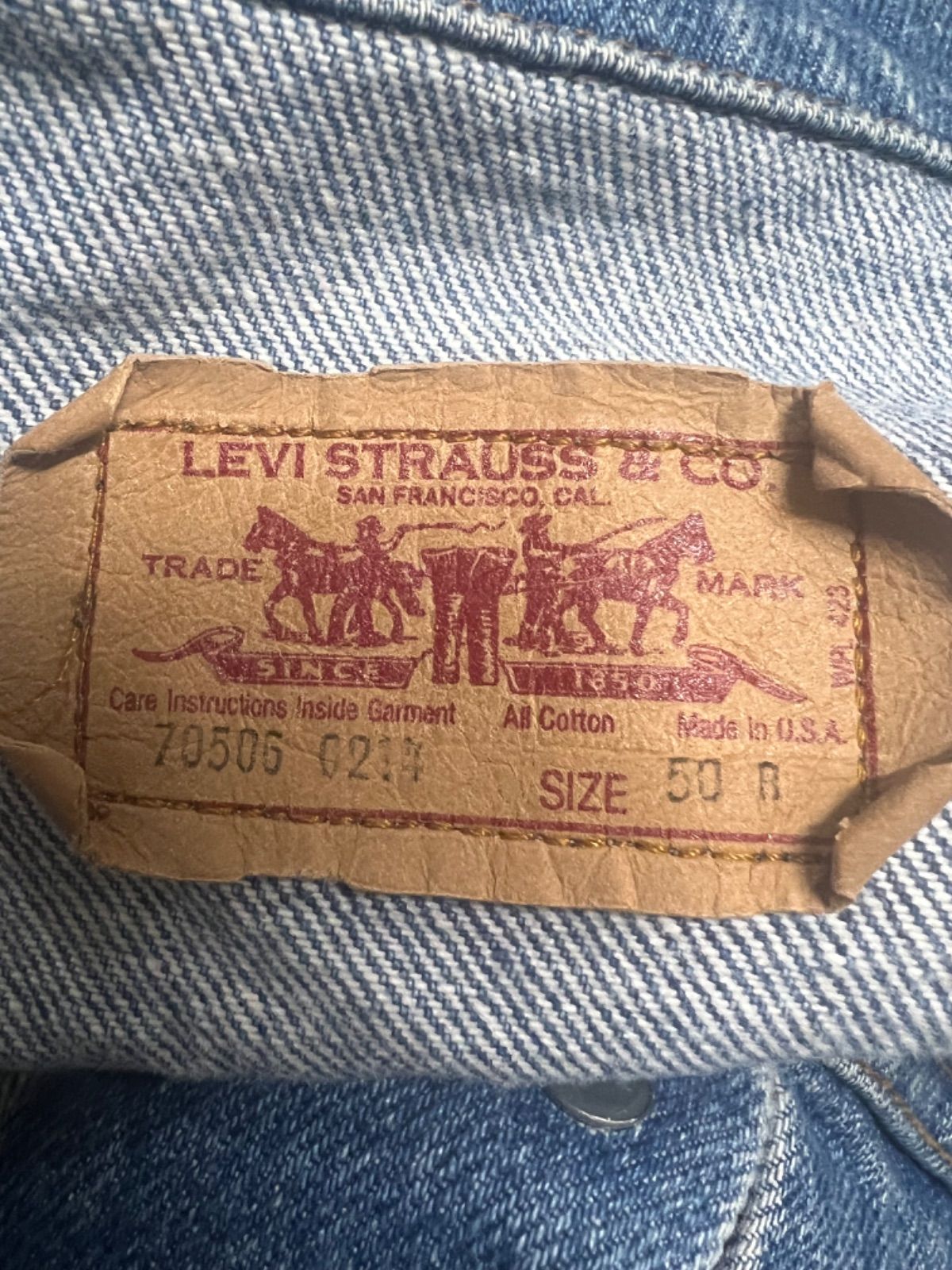 希少 ビッグサイズ 80s 90s levi's 70506-0214 オファー デニム