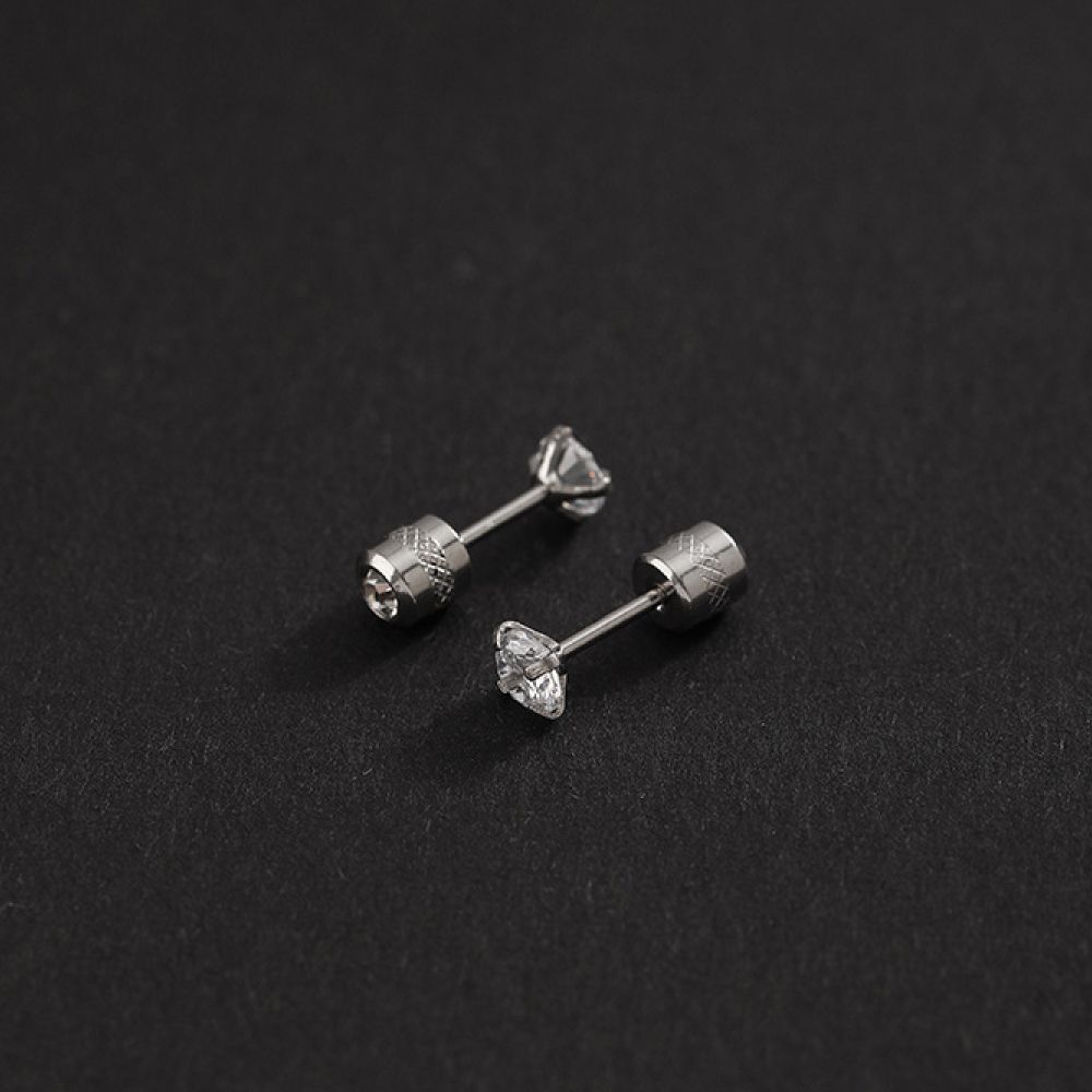 送料無料！】ピアス レディース メンズ シンプル 一粒 ジルコニア ファッション アクセサリー ネジ式 2mm 両耳 2個セット シルバー  [PL001] - メルカリ