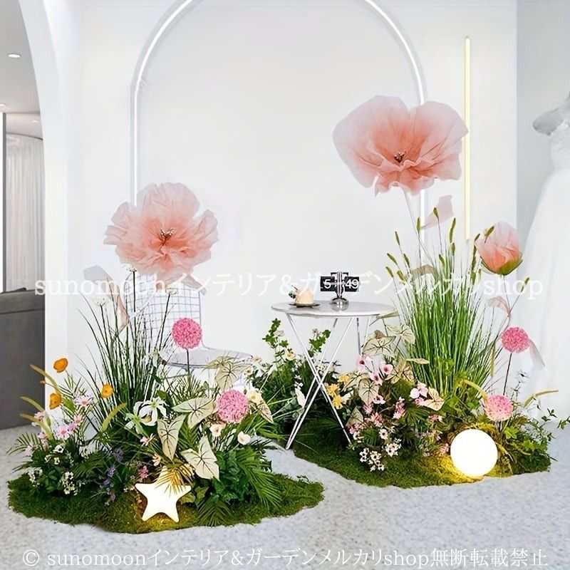フェイク フラワー おしゃれ かわいい デコレーション 大きめ 床置き インテリア 北欧 結婚式 イベント ショップ 装飾 レッド ブルー