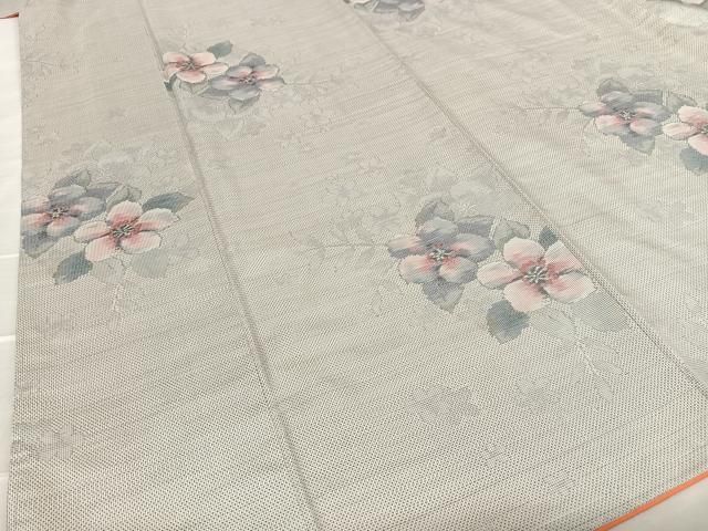 平和屋着物○本場大島紬 白大島 7マルキ 総絣 草花文 正絹 逸品