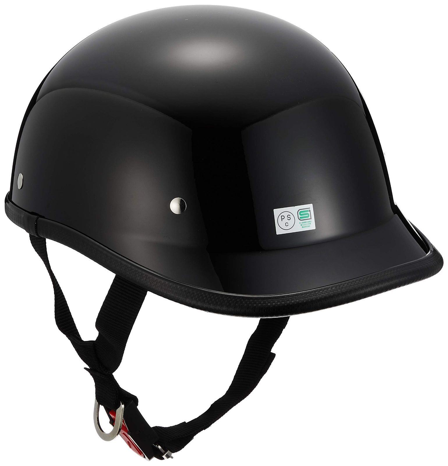 【特価商品】ロングダックテール ハーフ ブラック フリーサイズ ヘルメット (頭囲 57cm~60cm未満) バイクパーツセンター 7222