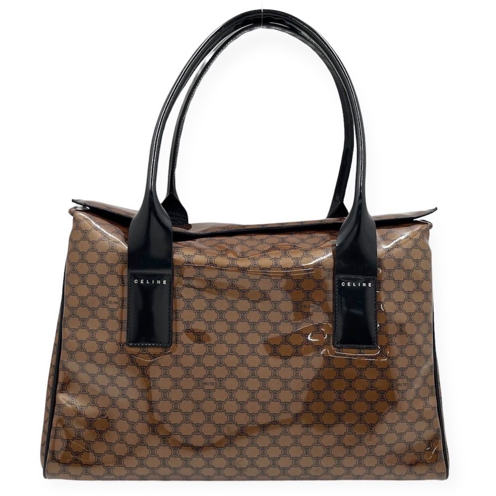 美品 CELINE セリーヌ 黒マカダム トートバッグ メンズ A4収納 大容量 
