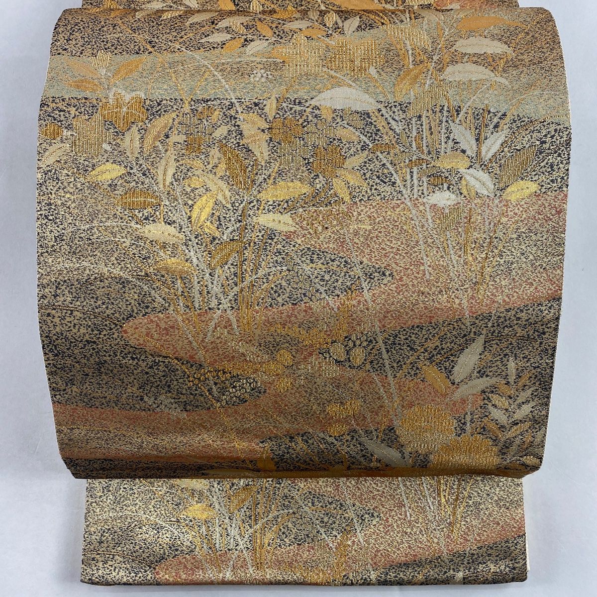 袋帯フルセット(7点)・極美品・ガード加工済・古典柄・深緑色・正絹・トールサイズ 誉田屋源兵衛 袋帯