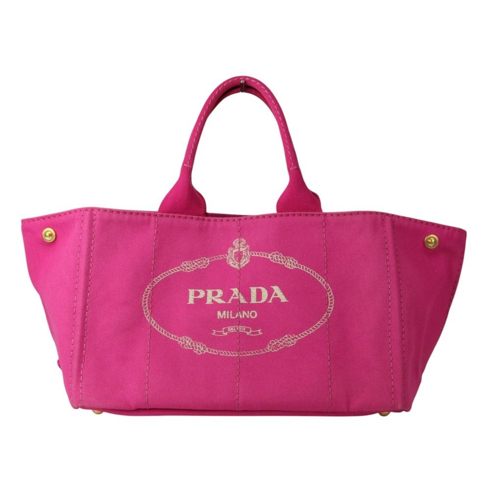 美品 PRADA プラダ カナパ L フューシャ/フクシア