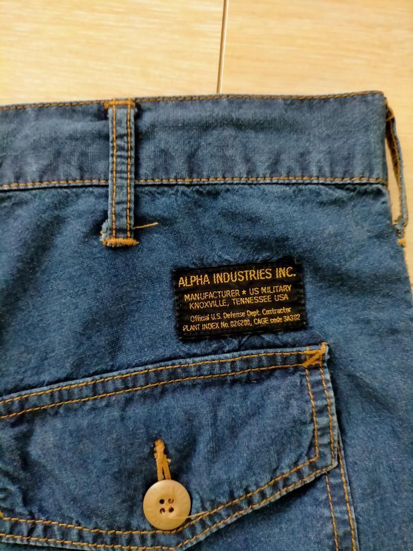ALPHA INDUSTRIES アルファ 立体 デニムパンツ L - メルカリ