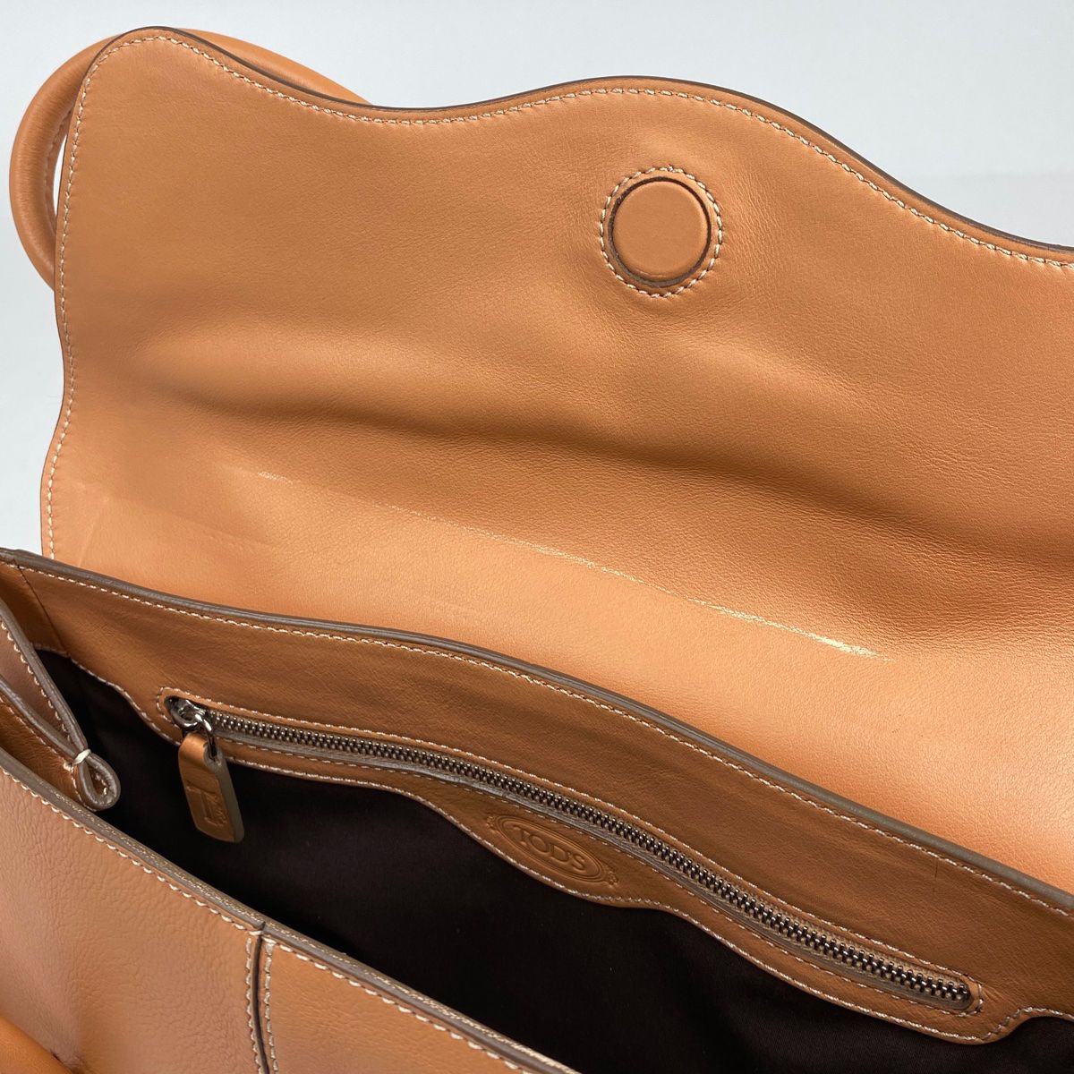 トッズ TOD’S ロゴ ハンドバッグ ショルダーバッグ ハンドバッグ レザー ブラウン レディース DECORATOM_COM_BR