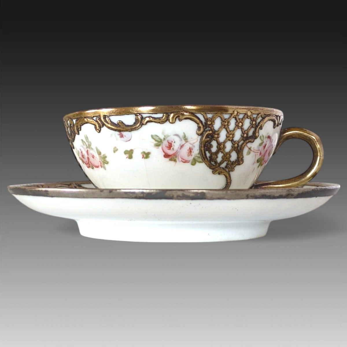 シルバーオーバーレイ カップ＆ソーサー