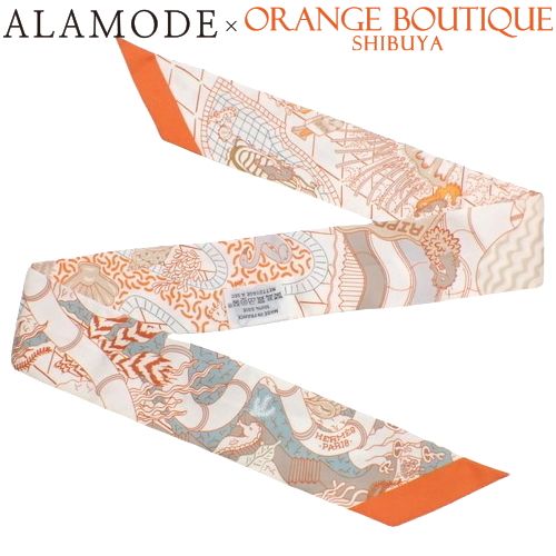 エルメス ★ ツイリー スプラッシュパーク オレンジ HERMES(エルメス) SPLASH PARK スプラッシュパーク ツイリー ブラン