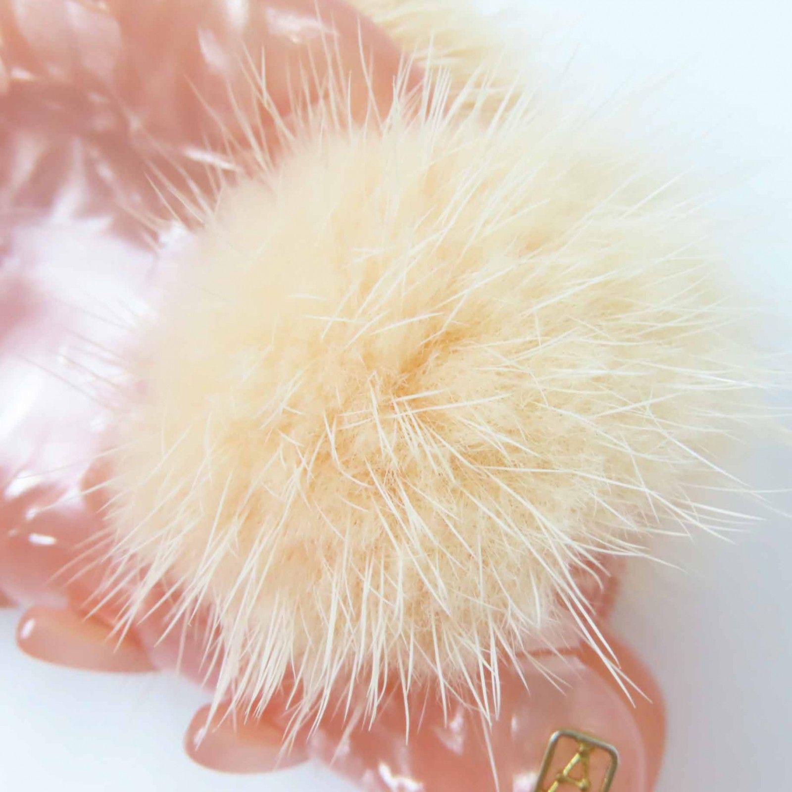 アレクサンドル ドゥ パリ ミンクファー スワロ付き　ピンク　ヘアクリップ アレクサンドル ドゥ パリ ミンクファー スワロ付き ピンク ヘア