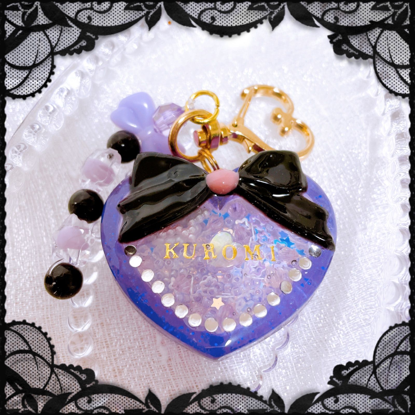 メロちゃんページ 名入れチャーム レジンキーホルダー 5点 メロちゃん