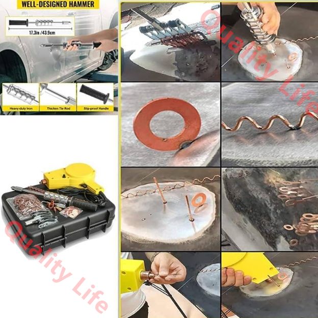 ２年保障。 スタッド溶接機 小型 溶接ガン スライドハンマー 自動車鈑金 デントリペア 板金工具 板金 沢山部品セット お買得品 ポータブルハンドヘルドカーデントプーラースタッド溶接キット DIYカーボディ修理用 しかも嬉しい送料無料！