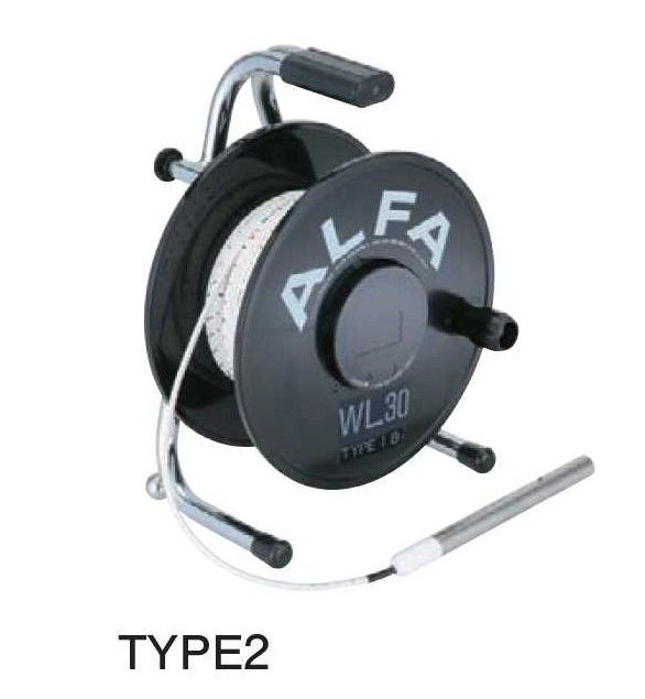 アルファ光学 ロープ式水位計 30m WL30B TYPE2 2-30B ボーリング孔 ダム 井戸 湖 河川等 水位測定