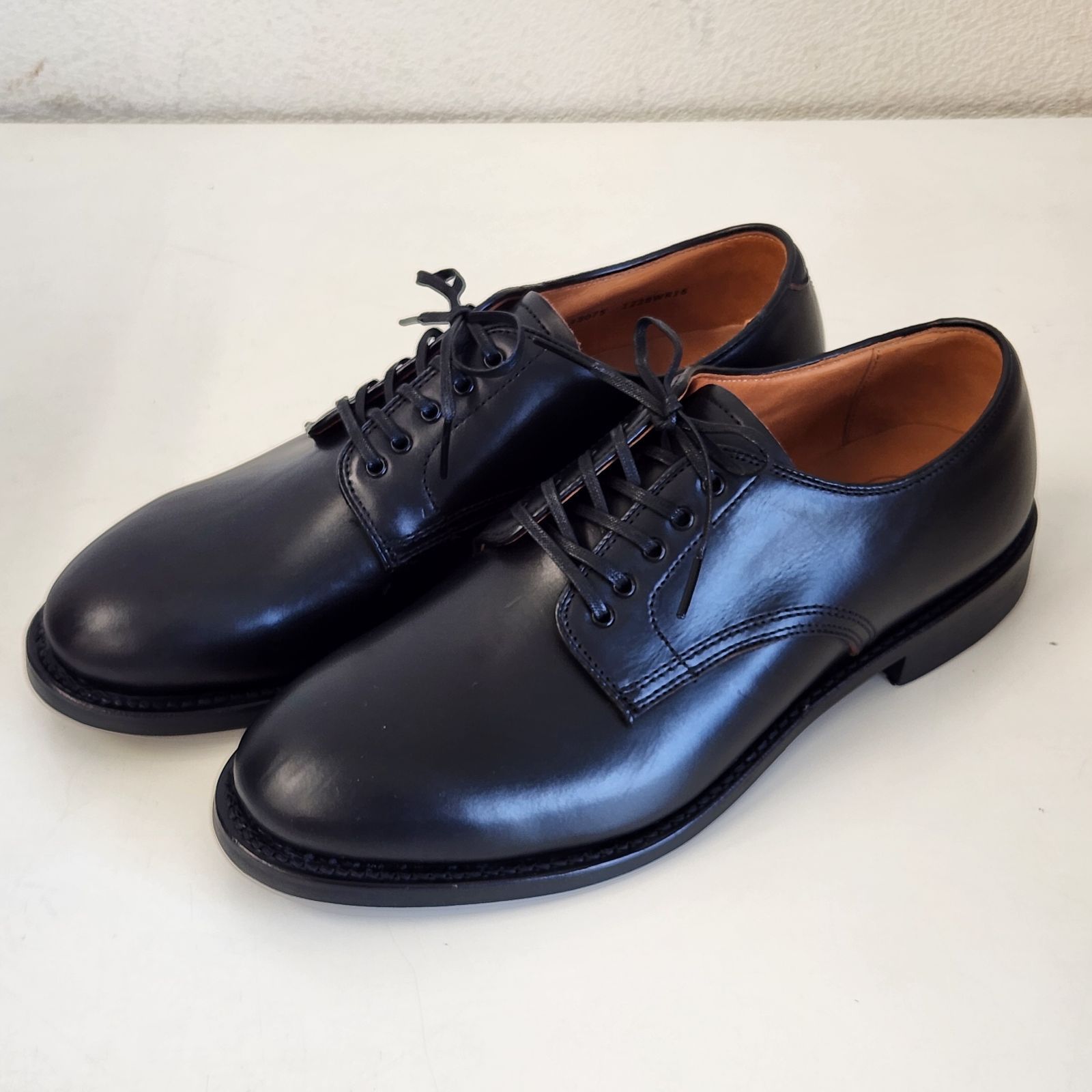 美品】WHEEL ROBE PLAIN TOE DERBY 15075 BLACK 8D ウィール