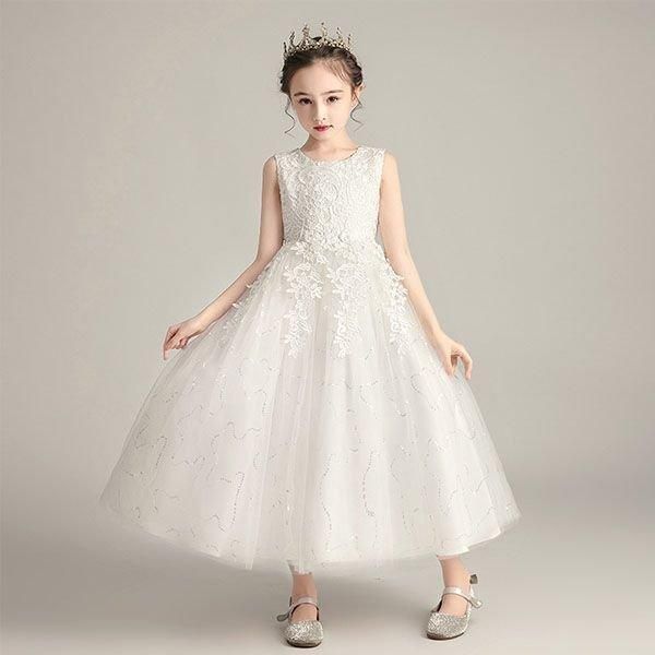 子供用フォーマルドレス 女の子用 結婚式や発表会に最適 ピアノ用ワンピース 夏にぴったり ロングサイズ 160cm キッズドレス