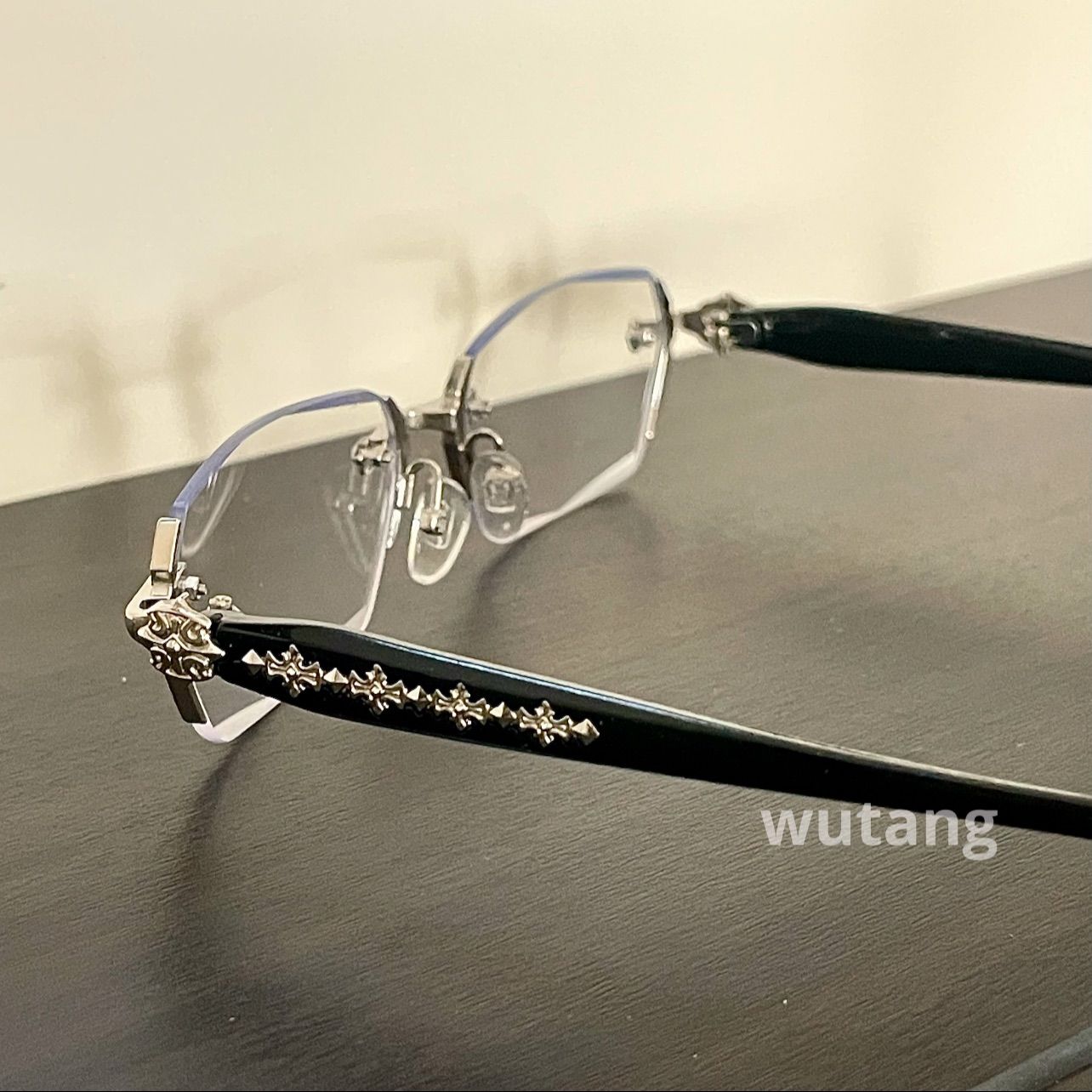 リムレス シルバー メガネ リムレスメガネ 伊達メガネ ユニセックス シルバー シルバー