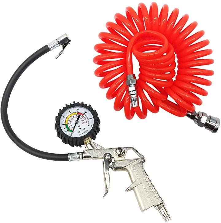 タイヤ　エアーゲージ　新品　自動車　バイク : 〈TOP MEISTER〉縦型 タイヤゲージ エアゲージ エア