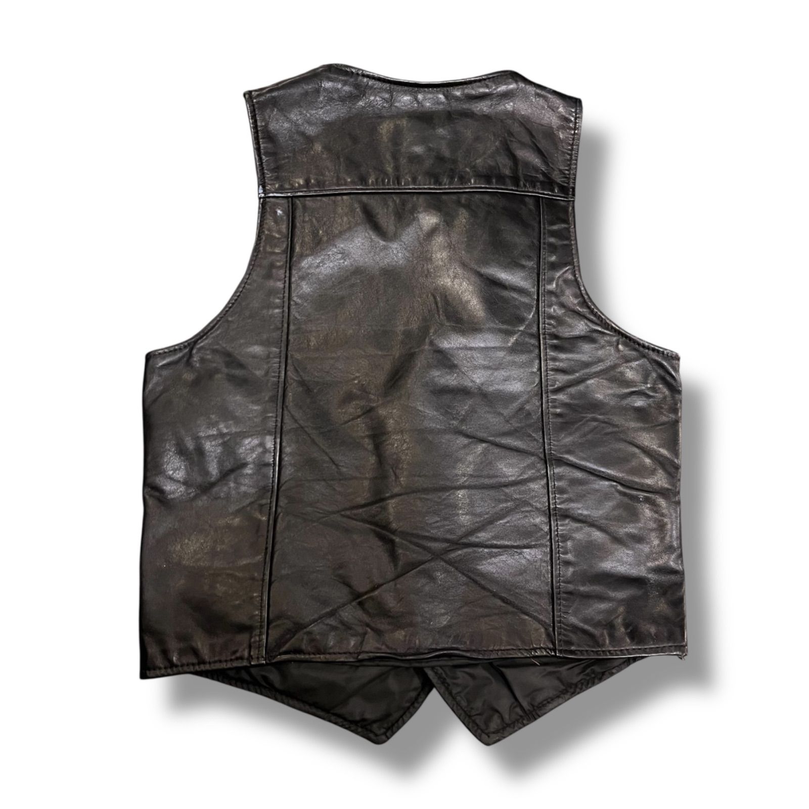 SCHOTT ☆80s ☆ビンテージ ☆レザーベスト ☆バイカー ☆ブラック