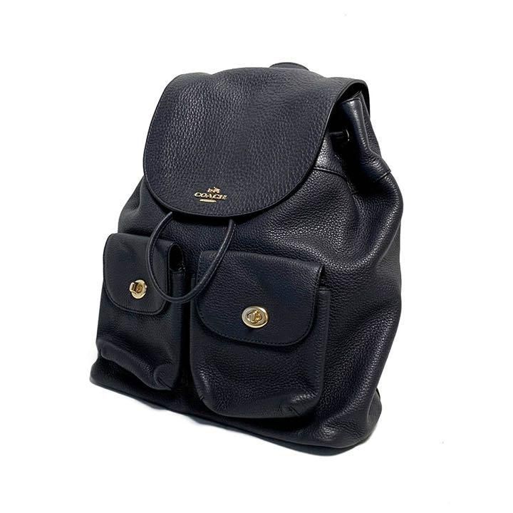 COACH コーチ F37410 レザーリュック バックパック プベルドレザー 