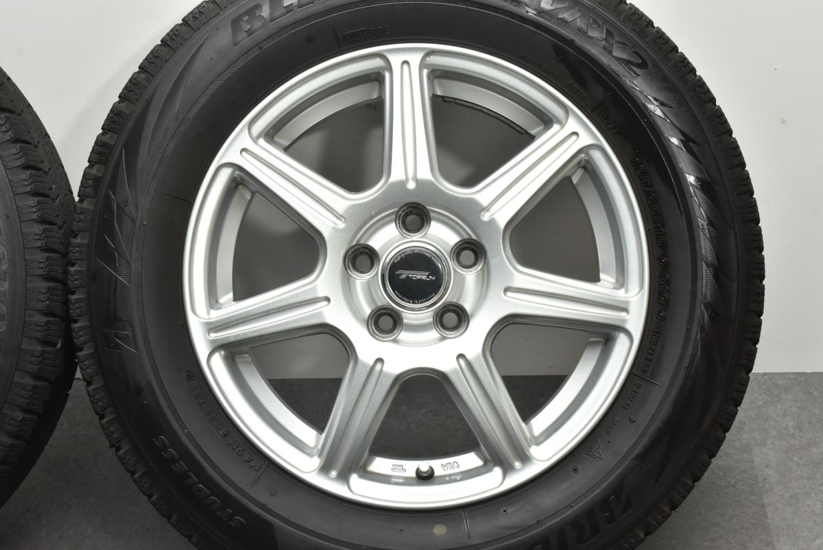 【程度良好品】トップラン 15in 6J +45 PCD100 ブリヂストン ブリザック VRX2 195/65R15 プリウス カローラスポーツ インプレッサ 交換用