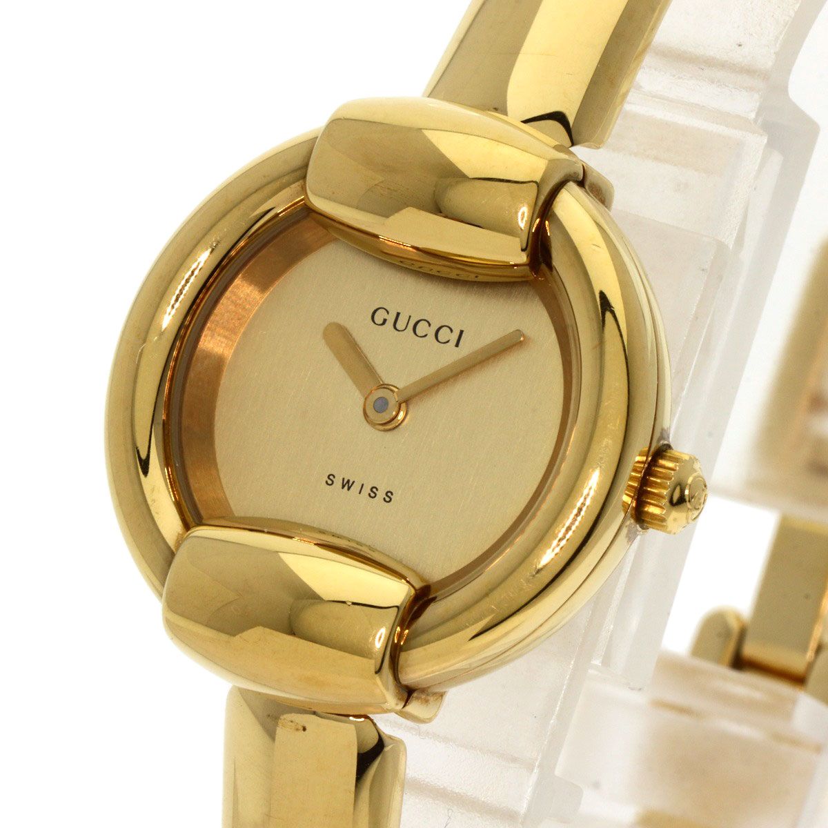 GUCCI グッチ 1400L ラウンドフェイス 腕時計 GP GP レディース