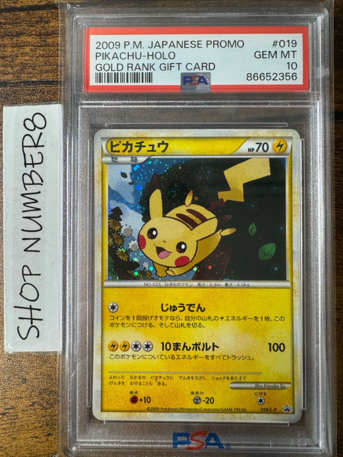 PSA 10 ピカチュウ 019/L-P 2009 ポケモンだいすきクラブ ゴールド