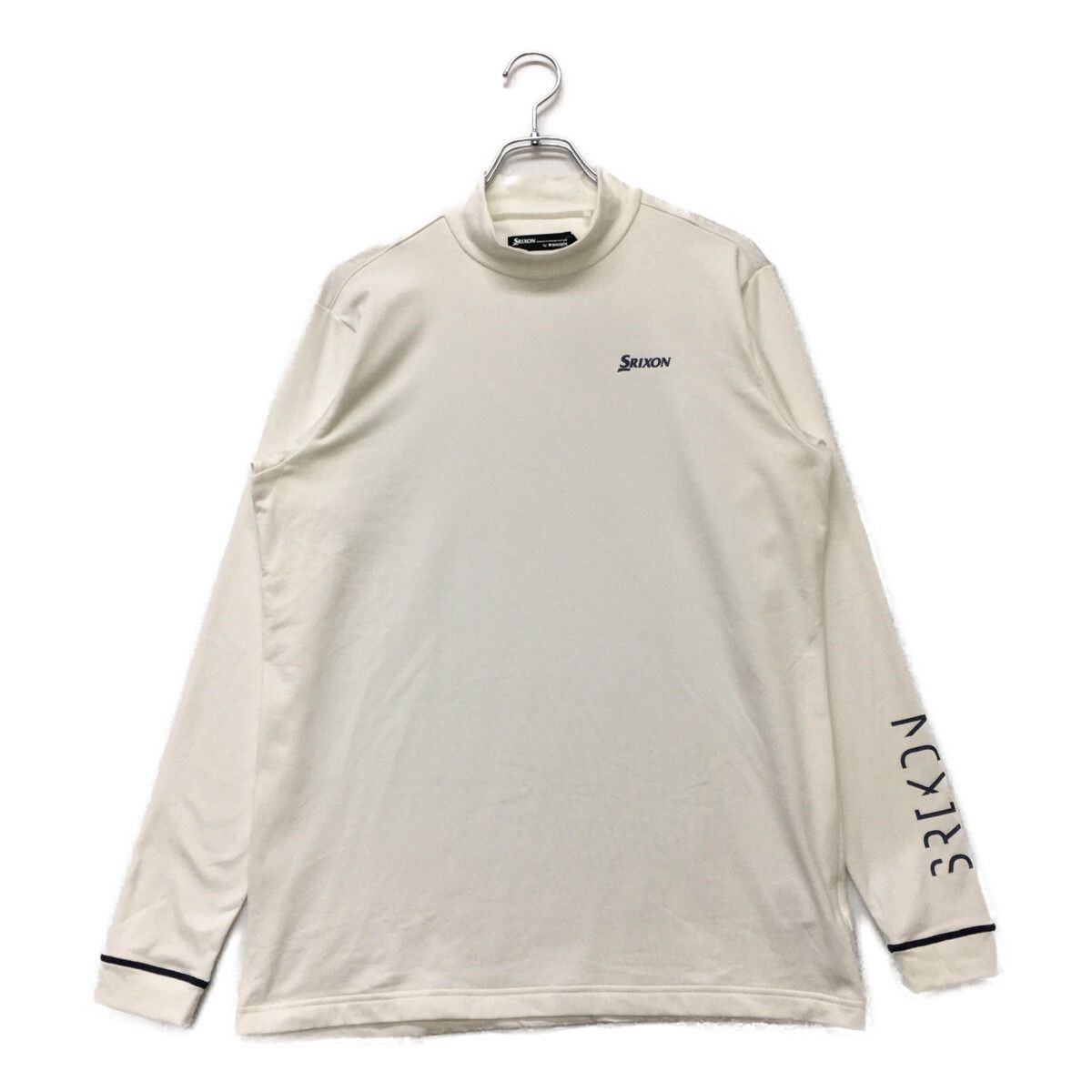 中古 メンズ スリクソンbyデサント SRIXON by DESCENTE 長袖シャツ L ホワイト 白 裏起毛  モックネック シンプル