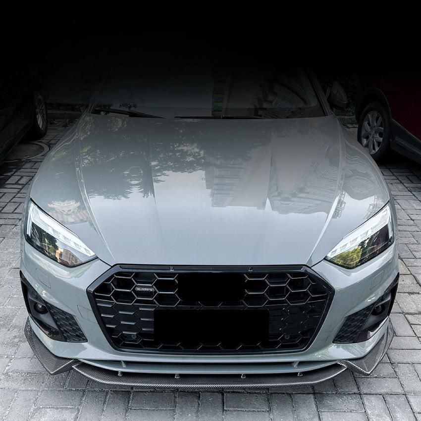 Audi A5 S5 F5 2021- 式 S-line カーボン調 フロントリップ スポイラー 一体式 前唇 擾流板 エアロ 外装 カスタム 9.26