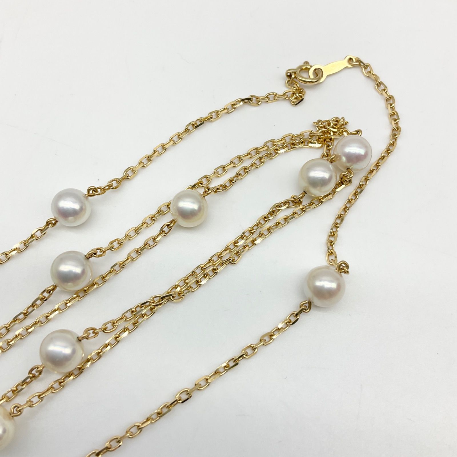 MIKIMOTO ミキモト ロングネックレス ステーションネックレス K18YG