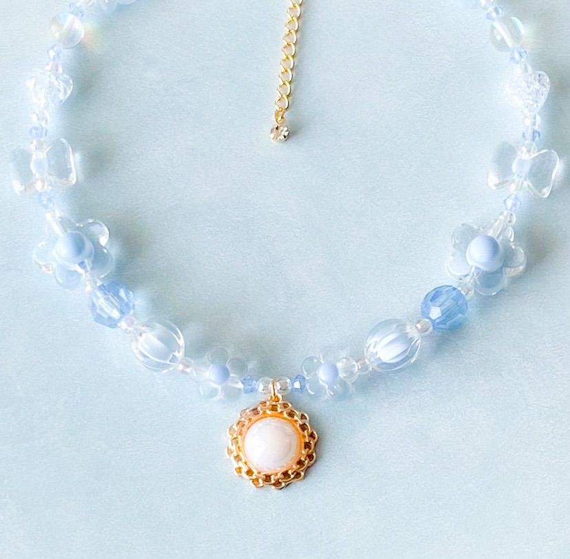 little princess* bouquet - blue キッズイヤリング + キッズ little princess* bouquet - blue キッズイヤリング + キッズ