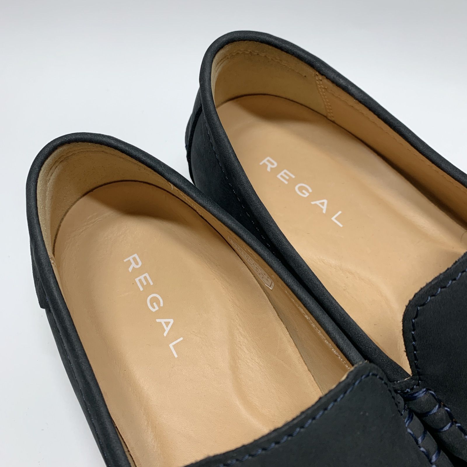 美品〇 REGAL リーガル スエード ローファー ネイビー 24 デッキ
