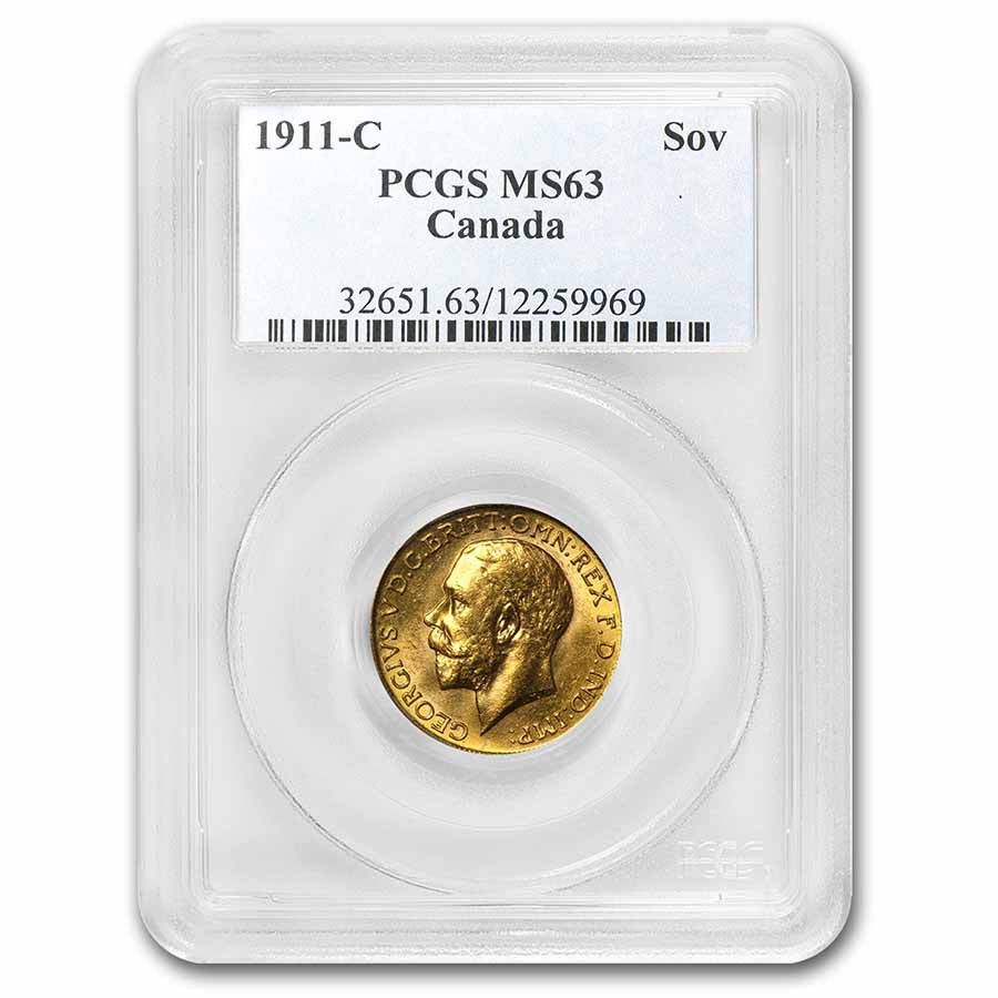 1911-C Canada G Sovereign MS-63 PCGS