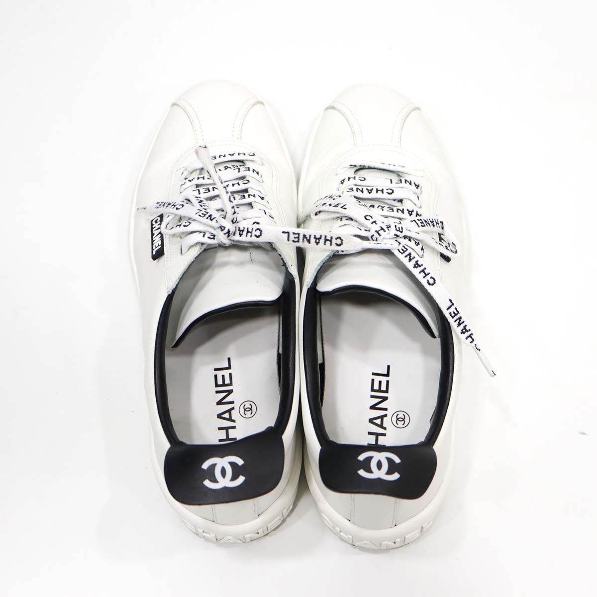 ◆CHANEL◆CHANEL シャネル パンプス ホワイト CHANEL シャネル スニーカー G34085 ホワイト サイズ38 25cm