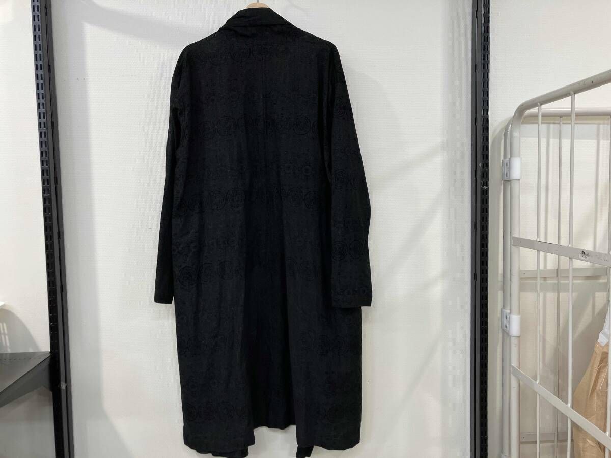 カラフルな si-si-si-comfort 長袖カーディガン スースースーコンフォート 黒 ブラック レディース 総柄 両サイドポケット リネン 【数量限定】