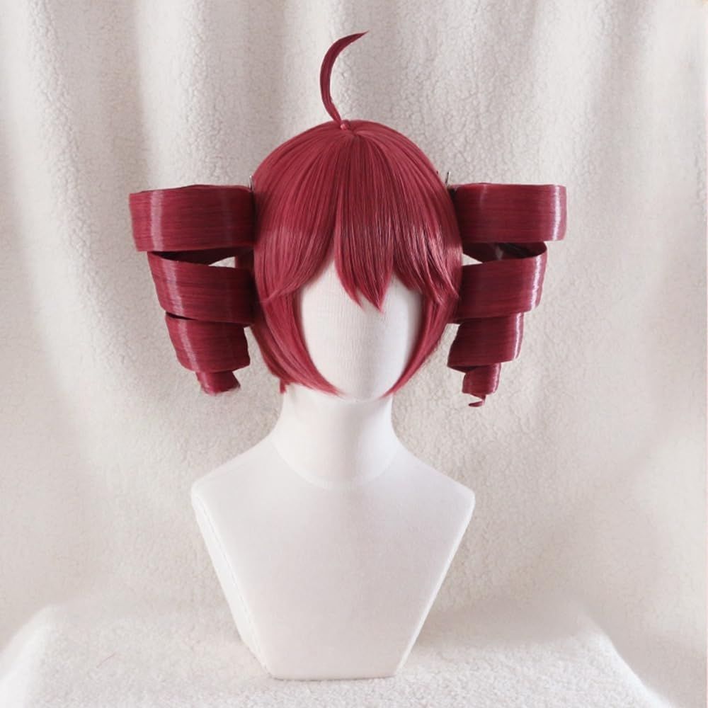 人気 かわいい 仮装用 wig 自然 艶がいい 小顔効果 耐熱 文化祭 クリップ付きのツインテール ハロウィン 前髪 夏祭り かつら ネットと櫛付き コスプレウィッグ 3色 かさねてと 深紅色 重音テト