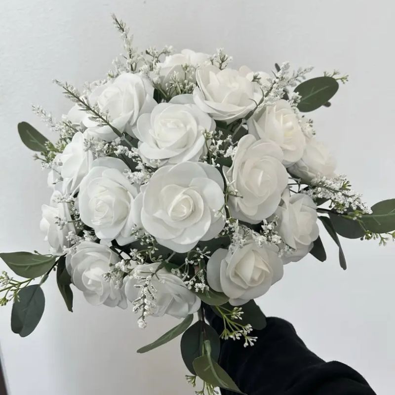 薔薇 バラ 造花 ホワイト 白 25本セット おしゃれ かわいい