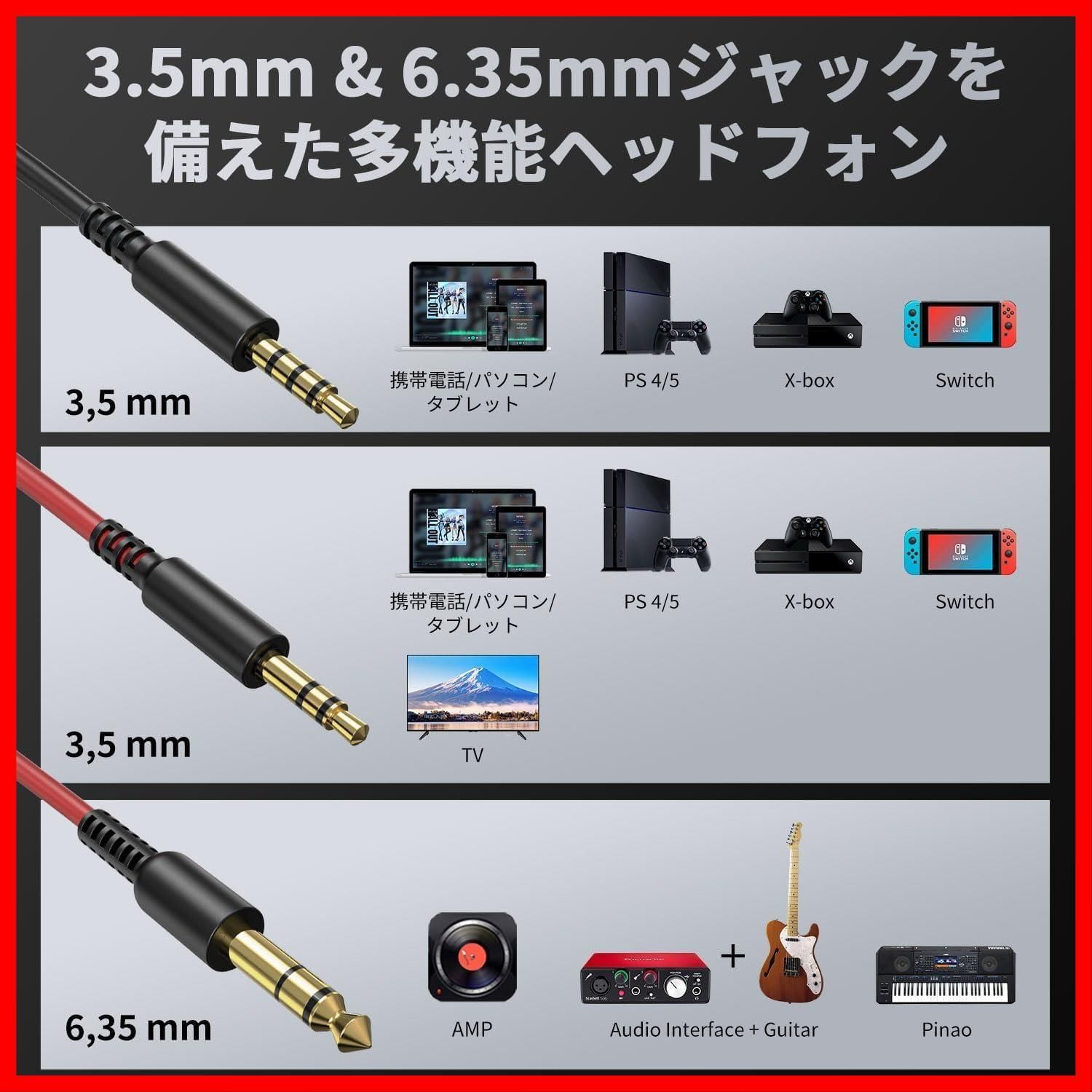 【新品】モニターヘッドホン 有線 DJ低音 スタジオレコーディング楽器 Amazon | OneOdio Pro30 ヘッドホン 有線 ハイレゾ ヘッドフォン