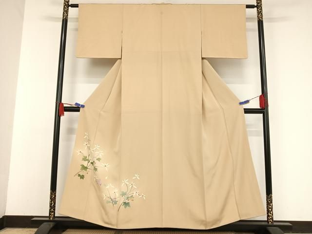 平和屋着物●本加賀友禅作家 成竹登茂男 色留袖 草花文 正絹 AAAV9036np