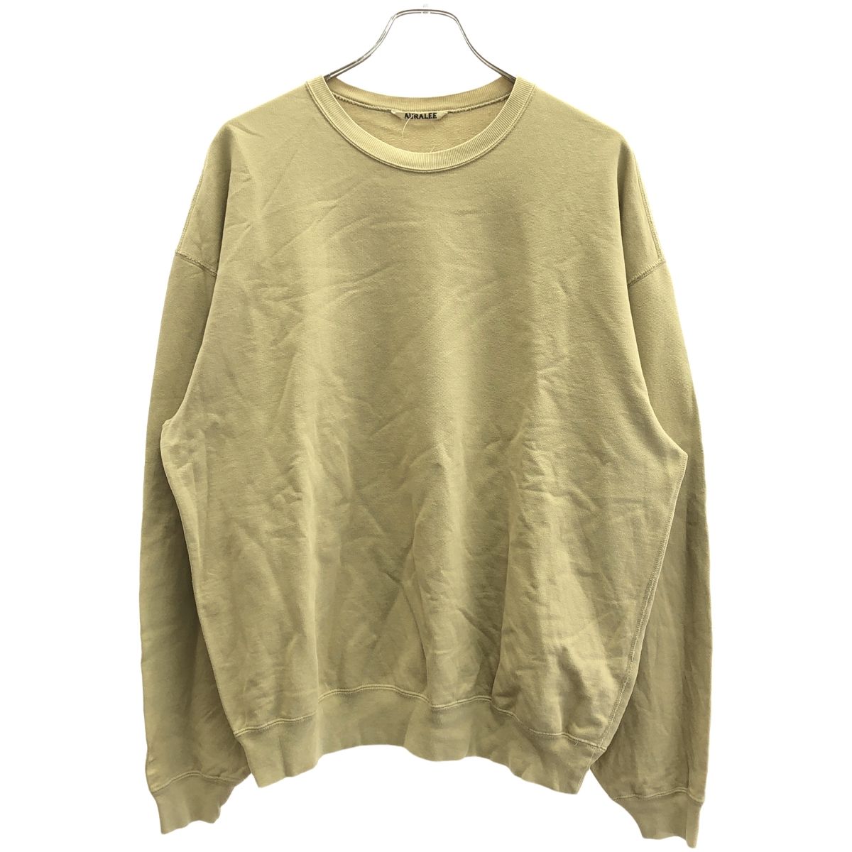 AURALEE オーラリー 19SS SUPER SOFT SWEAT BIG P|O スーパーソフトスウェットトレーナー A9SP02GU グレーベージュ 4