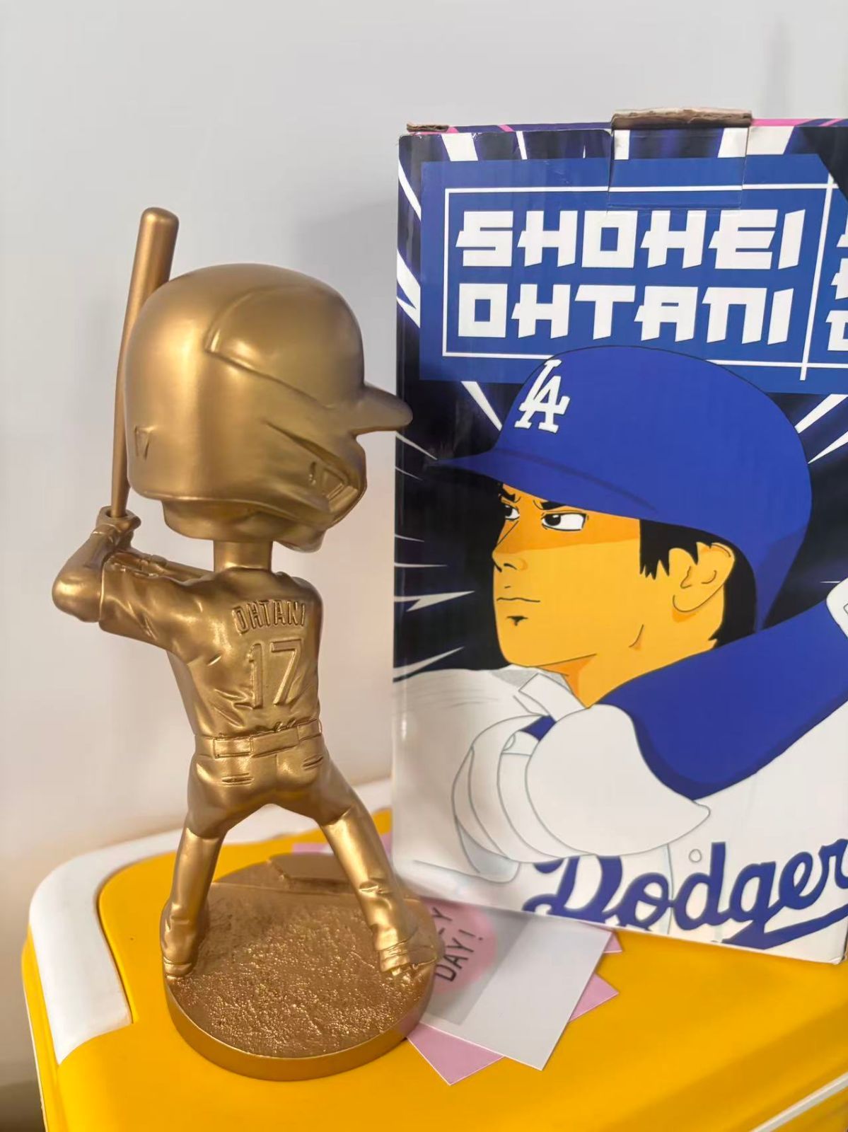 金色　大谷翔平 ボブルヘッド スタジアム配布　ドジャース 金色 大谷翔平 ボブルヘッド スタジアム配布 ドジャース - メルカリ