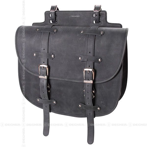  DEGNER レザーサドルバッグ SB-64IN ブラック サドルバッグ・サイドバッグ